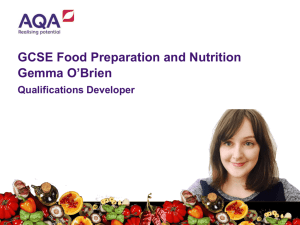 GCSE Food Preparation and Nutrition Gemma O'Brien