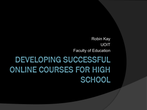 Developing Successful Online Courses for High School