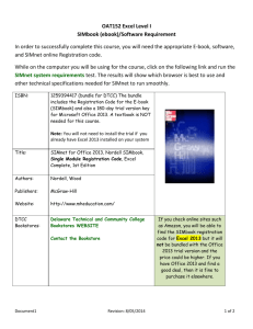 OAT152 Excel Level I SIMbook (ebook)
