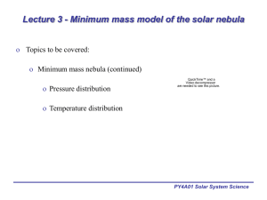 Lecture 3: Minimum Mass Model