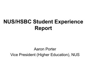 NUS/HSBC Student Experience Report - Being evidence