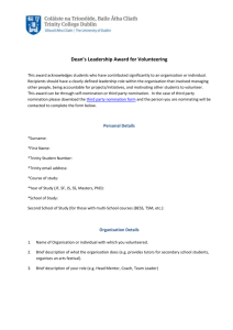 Dean's Leadership Award for Volunteering Word 2016