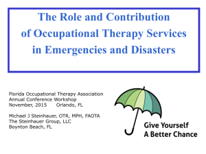 WS-3 The Role and Contribution of OT Services in Emergencies and