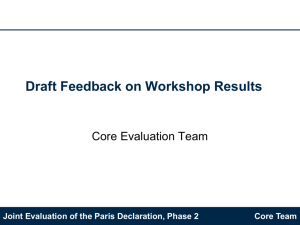 Joint Evaluation of the Paris Declaration, Phase 2 Core