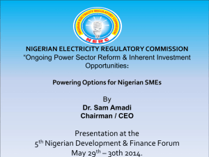 Ongoing Power Sector Reform & Inherent Investment Opportunities