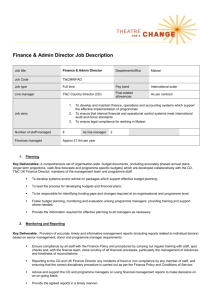 Finance & Admin Director Job Description