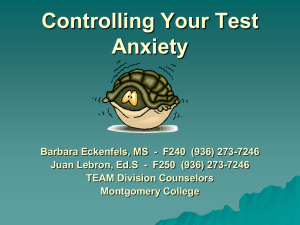 Controlling Your Test Anxiety