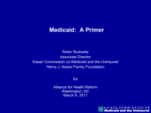 Medicaid- A Primer - Alliance for Health Reform