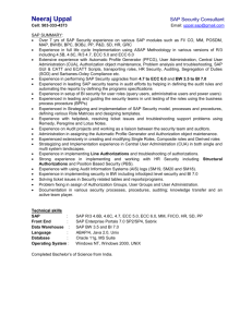 SAP Security Resume