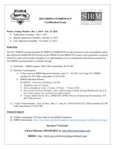 2015 SHRM-CP/SHRM-SCP Certification Exam