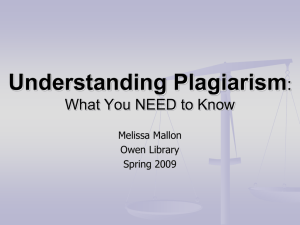 Avoiding Plagiarism - University of Pittsburgh at Bradford