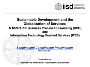 Sustainable Development and the Globalization of Services: A focus