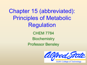 Principles of Metabolic Regulation