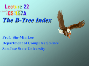 The B-Tree Index - Department of Computer Science