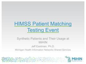 View MiHIN slides from Patient Matching Event