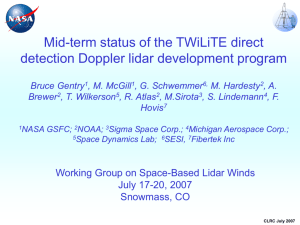 Mid-term status of the TWiLiTE direct detection Doppler lidar