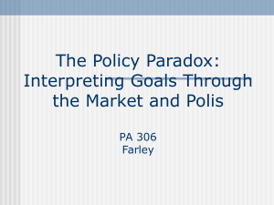 The Policy Paradox: Interpreting Goals Through the Market and Polis