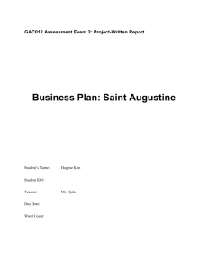 This business plan for Saint Augustine an Italian restaurant will