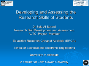 Developing and Assessing the Research Skills of Students in