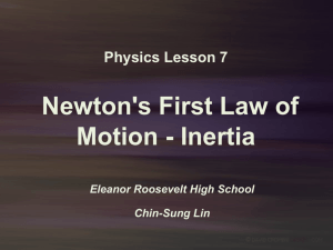 Physics Lesson 4 Linear Motion - Eleanor Roosevelt High School