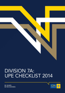 2014 Division 7A: UPE Checklist