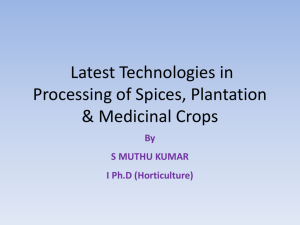 Latest Technologies in Processing of Spices