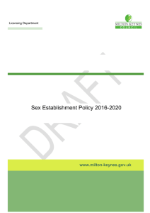 Annex A - Proposed Sex Establishment Policy 2016-2020