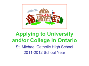 Applying to University and/or College in Ontario