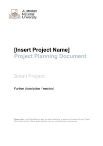 Project plan - small project