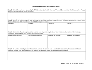 Worksheet for Planning your Database Search
