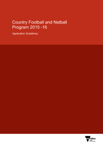 Country Football and Netball Program Guidelines