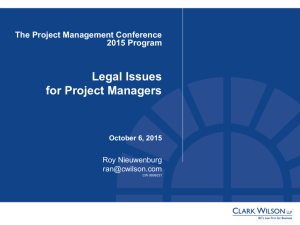 Legal Issues for Project Managers
