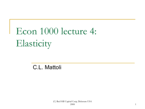Econ 1000 lecture 3: Elasticity