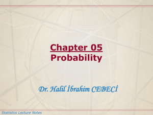 Statistics Lecture Notes – Chapter 05 Joint Probability