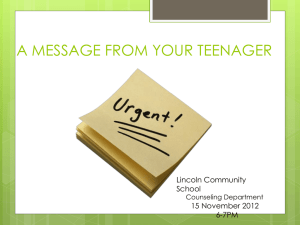 parent and teen note - Lincoln Community School