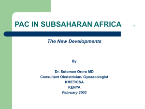 pac in subsaharan africa - The Bixby Center on Population and