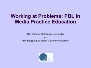 Problem-based Learning - The Centre for Excellence in Media
