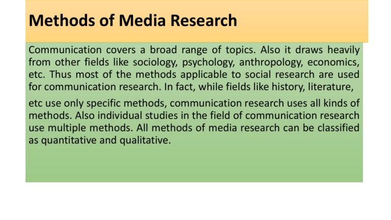 how to do a media research