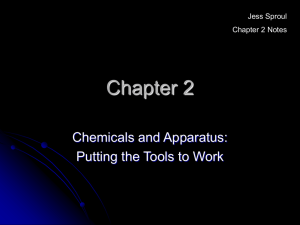 Chemicals and Apparatus
