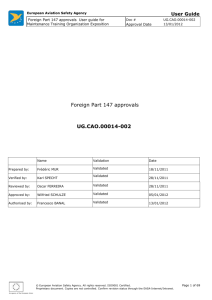 UG.CAO.00014 Foreign Part 147 approvals User guide for