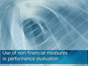 Use of non-financial measures in performance evaluation