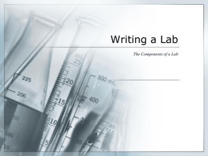 Writing a Lab - Bedford Academy