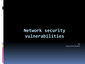 Security vulnerabilities - School of Science and Computer Engineering