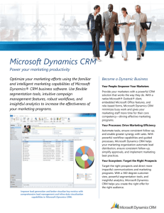 Microsoft Dynamics CRM Power your marketing