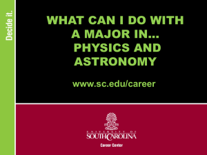 Physics And Astronomy Majors Develop Skills In