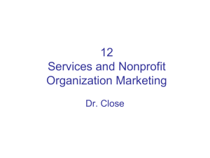Chapter 12 Service Marketing & Nonprofits