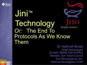 Jini Technology Presentation (01/25/99)