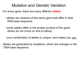 Mutation and Genetic Variation - Cal State LA