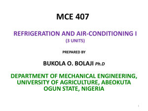 MCE 407 [Refrigeration and Air-Condition I]