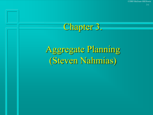 Introduction to Aggregate Planning